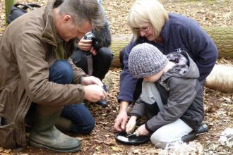 Nick Baker at Moore Nature Reserve Forest School c. Claire Huxley