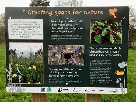 Sign to explain how we're creating a space for nature