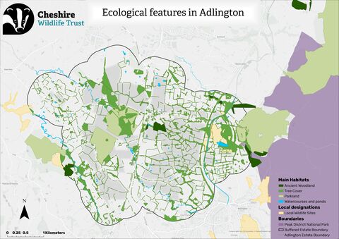 Habitat map of Adlington