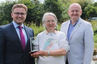 Hilary Ash with Paul Todd from Green Flag and Councillor Warren Ward c. Beth Alvey