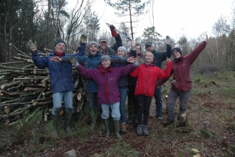 Happy volunteers in delamere