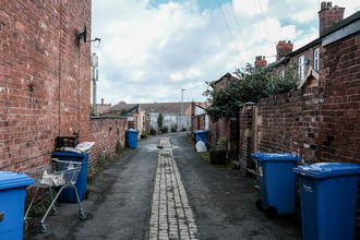 Back alley behind terrace house