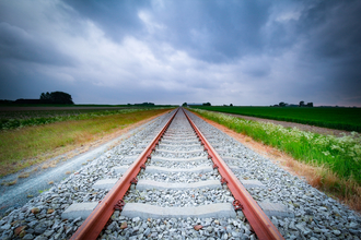 Railway tracks going into the distance