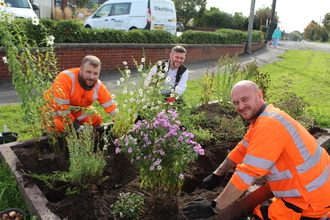 Planting flowerbeds in Shavington-cum-Gresty 