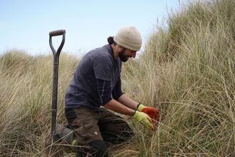 Man working at nature reserve