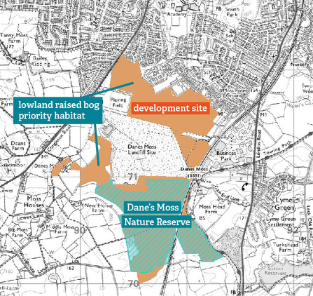 Danes Moss development map