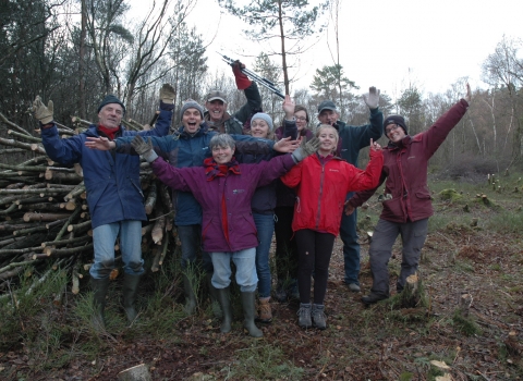 Happy volunteers in delamere