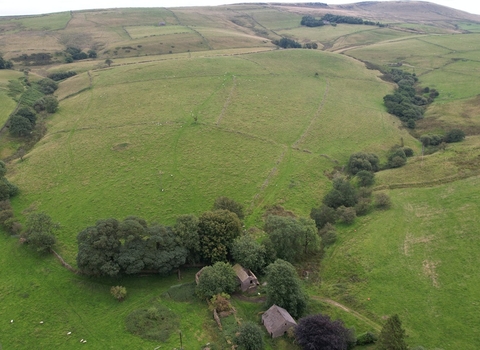 Aerial photograph of green booth nature reserve in Cheshire