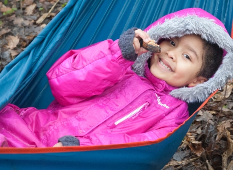 Girl in hammock